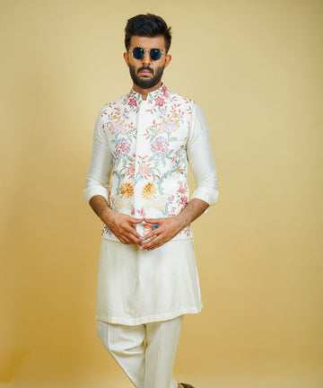 Kurta Pyjama Set with Jacket