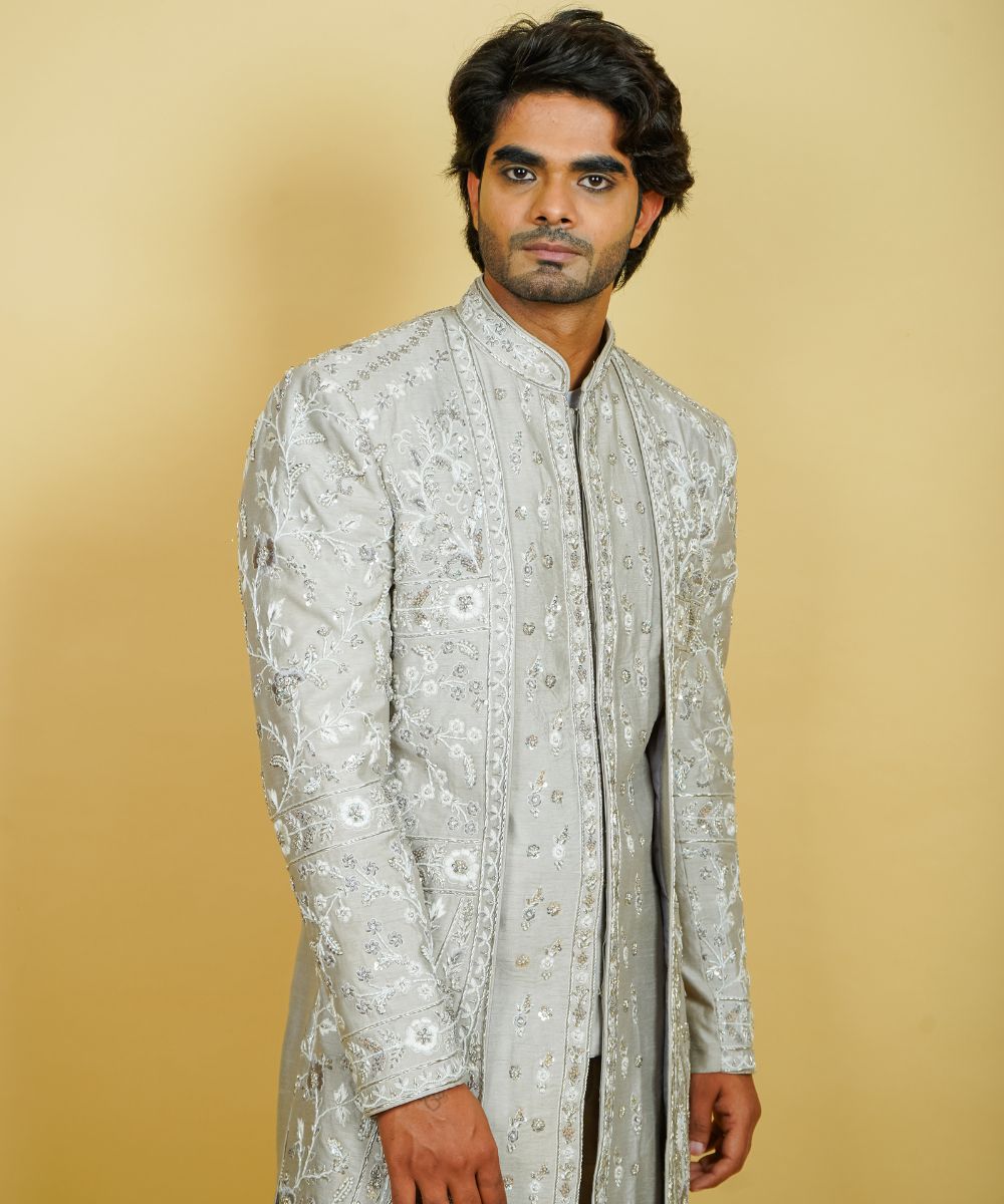 Floral String Patterned Indo Western Jacket Set