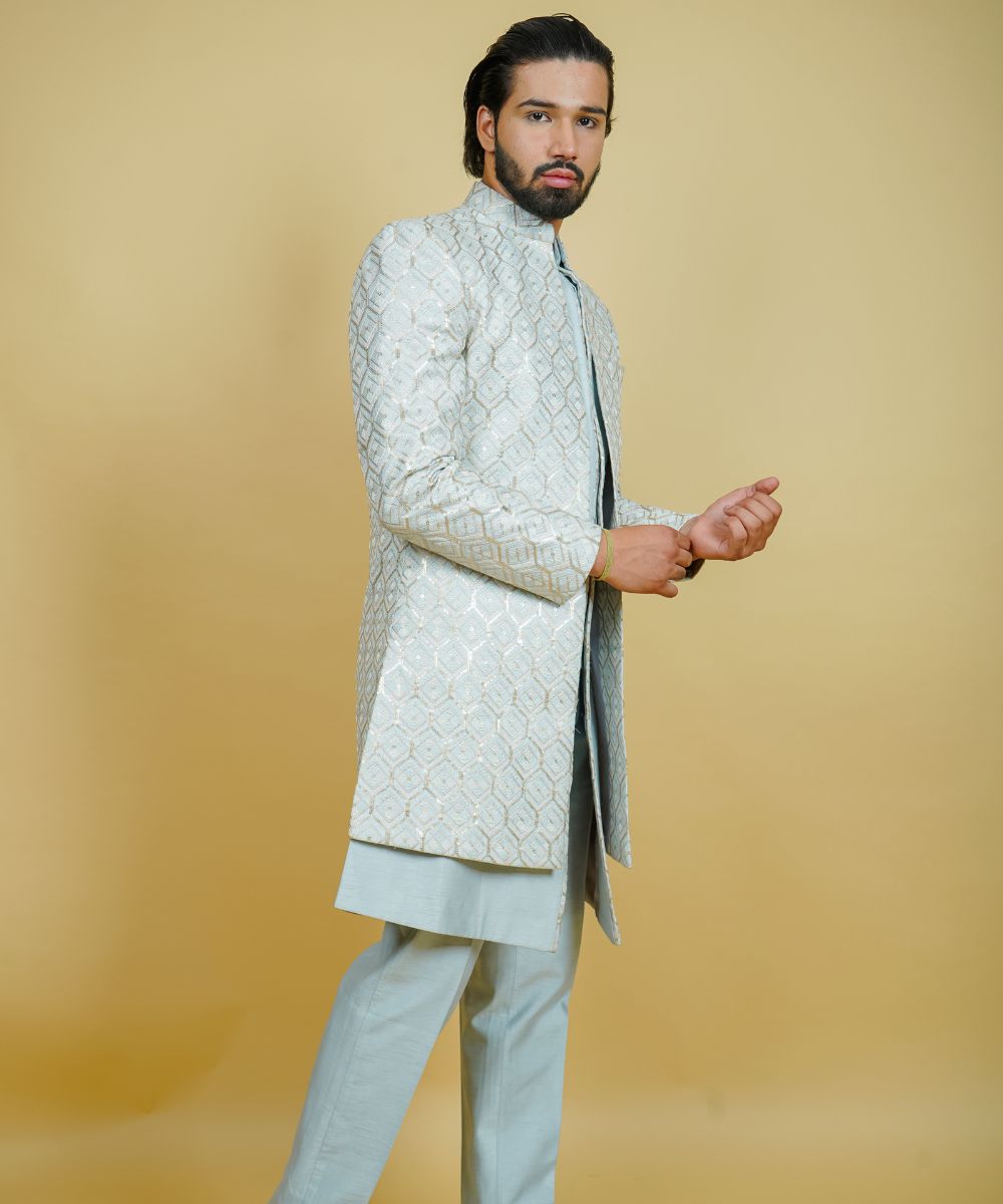Floral String Patterned Indo Western Jacket Set