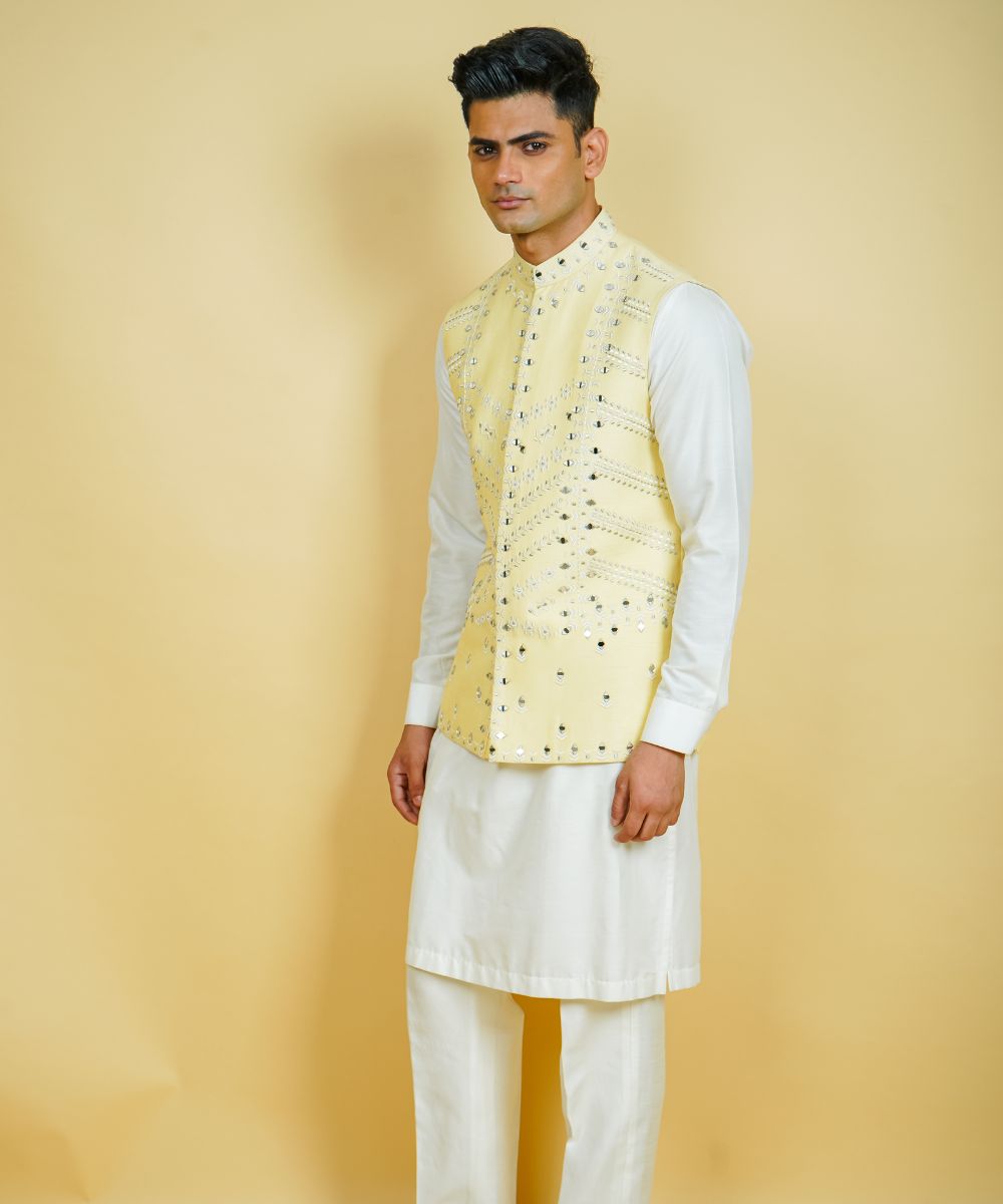 Men's Kurta Pyjama with Stylish Embroidered Ethnic Jacket